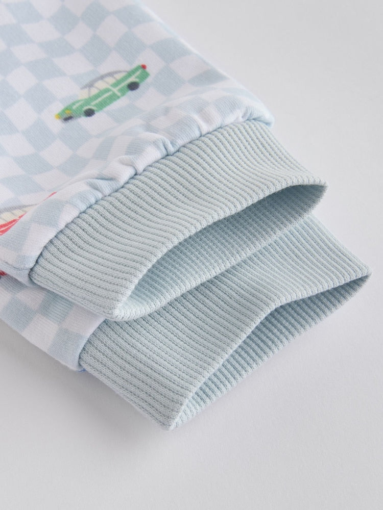 Cath Kidston Blue Checkerboard Transport Baby Sweatshirt and Joggers Set