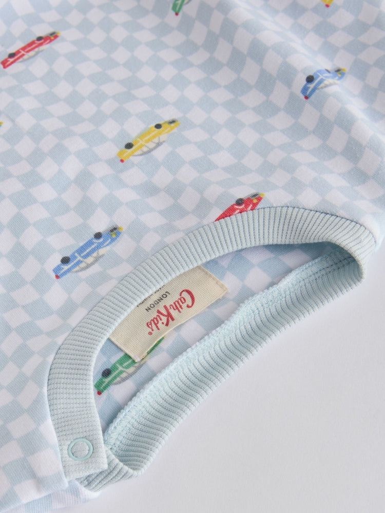 Cath Kidston Blue Checkerboard Transport Baby Sweatshirt and Joggers Set