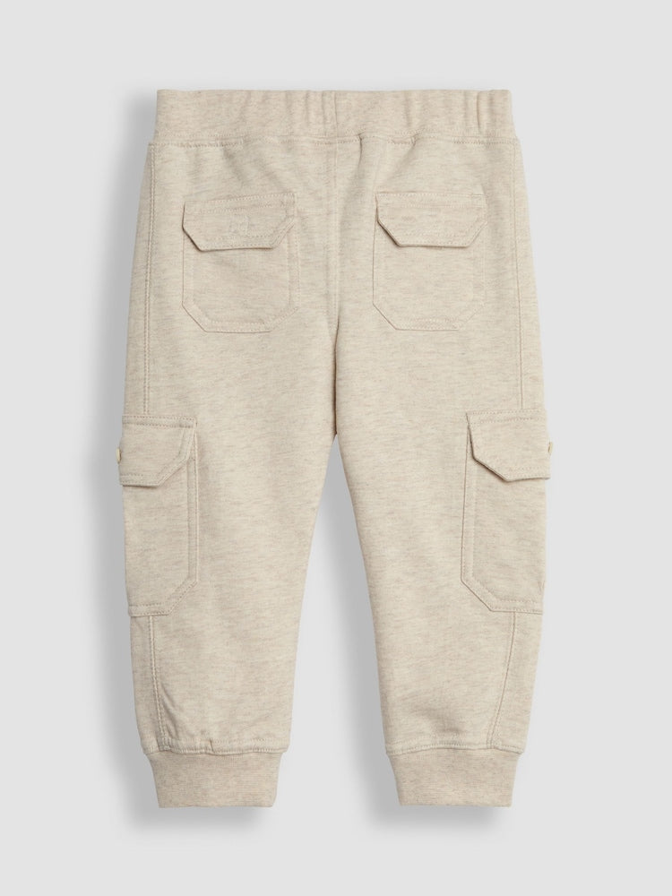 JoJo Maman Bébé Tan Brown & Natural Marl 2-Pack Cargo Joggers - Size 6-12 Months (68-80cm)