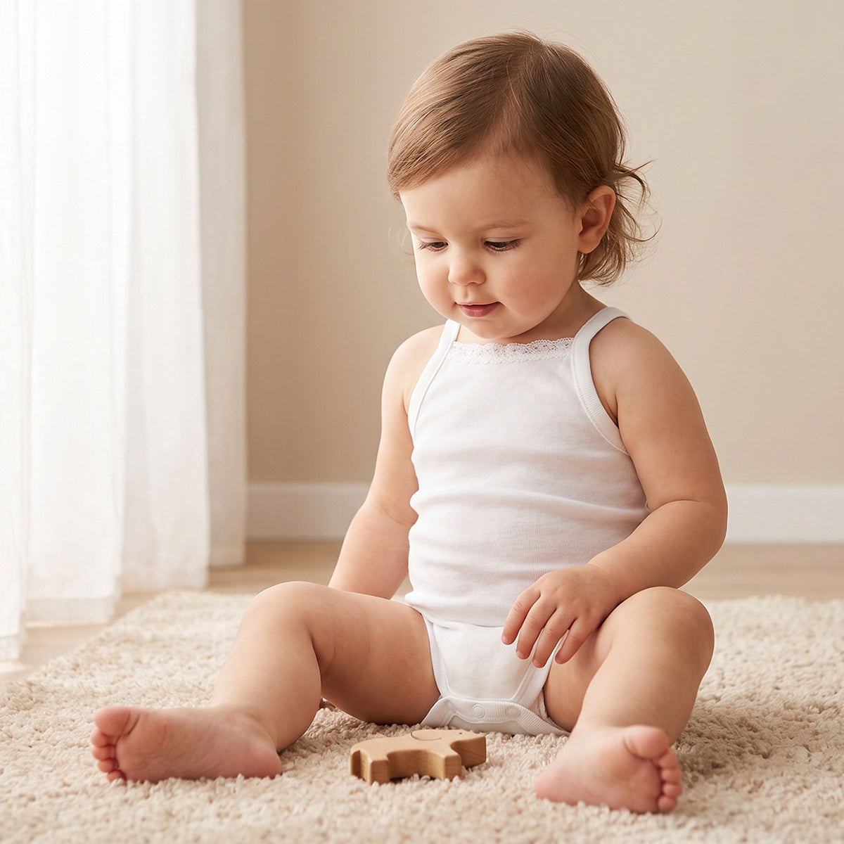 Giggles Solid Sleeveless Bodysuit