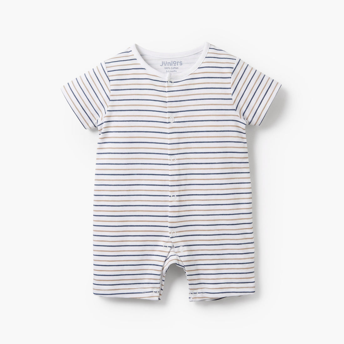 Pack of 3 Juniors Round Neck Short Sleeves Romper with Bear Print
