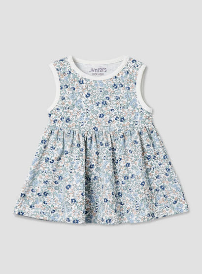 Pack of 2 Juniors Round Neck Sleeveless Knee-Length Dress with Floral Print-baby-girls-clothing-dressesandjumpsuits-image-3