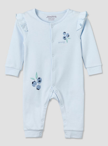 Set of 2 Juniors Round Neck Short Sleeve Romper and Sleepsuit Set with Snap Button Closure-baby-girls-clothing-nightwear-sleepsuits-image-3