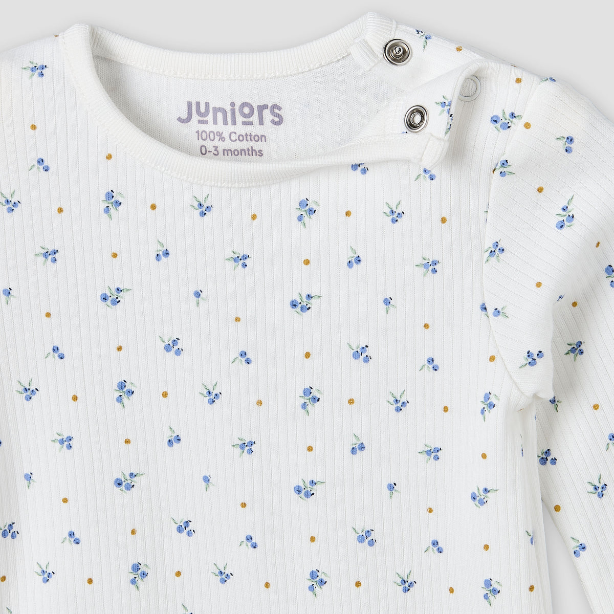 Set of 2 Juniors Cotton Round Neck Long Sleeves Pyjama Set with Floral Print
