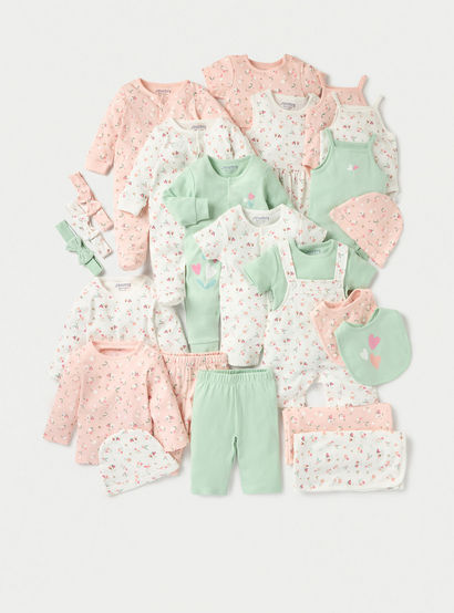 Juniors Floral Print Closed Foot Sleepsuit with Long Sleeves - Set of 2-baby-girls-clothing-nightwear-sleepsuits-image-6