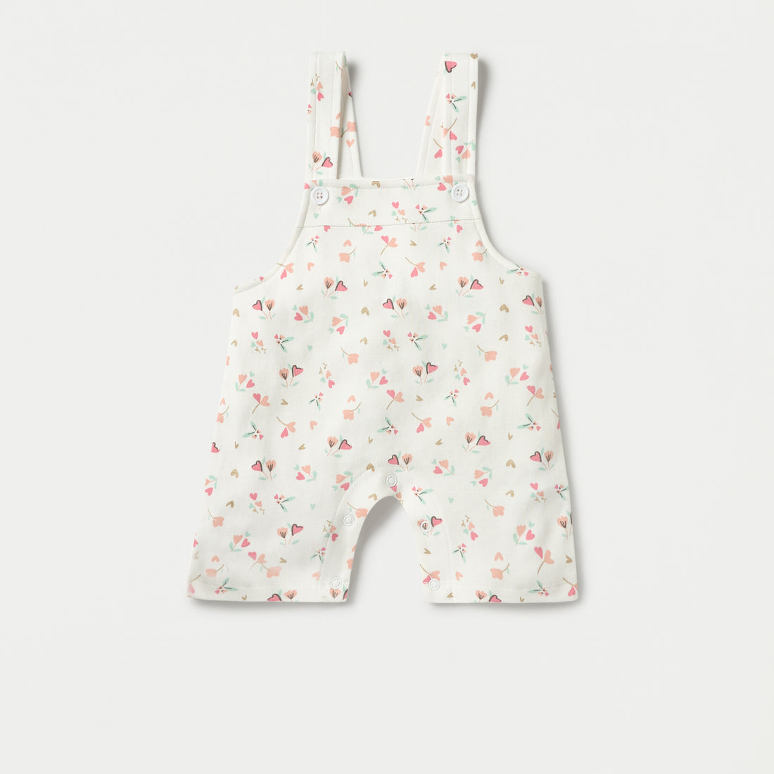 Juniors Floral Print Dungaree and Solid T-shirt Set