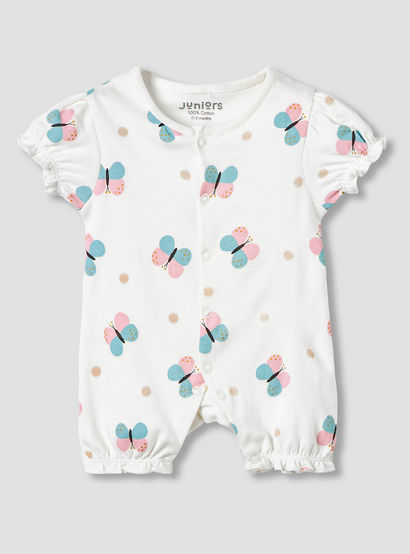 Pack of 2 Cotton Round Neck Sleepsuit with Snap Button Closure-baby-girls-clothing-nightwear-sleepsuits-image-2