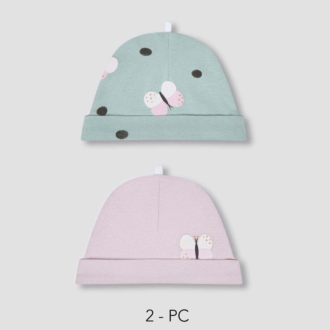 Pack of 2 Cap with Butterfly Print