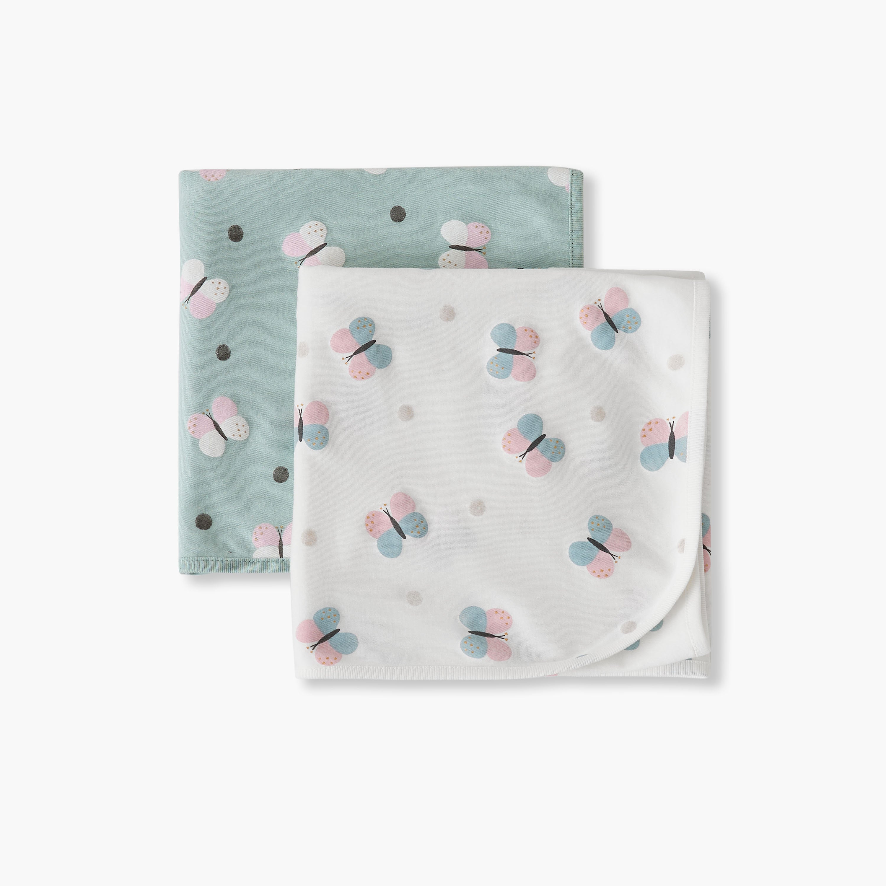 Juniors Receiving Blanket with Butterfly Print, Set of 2
