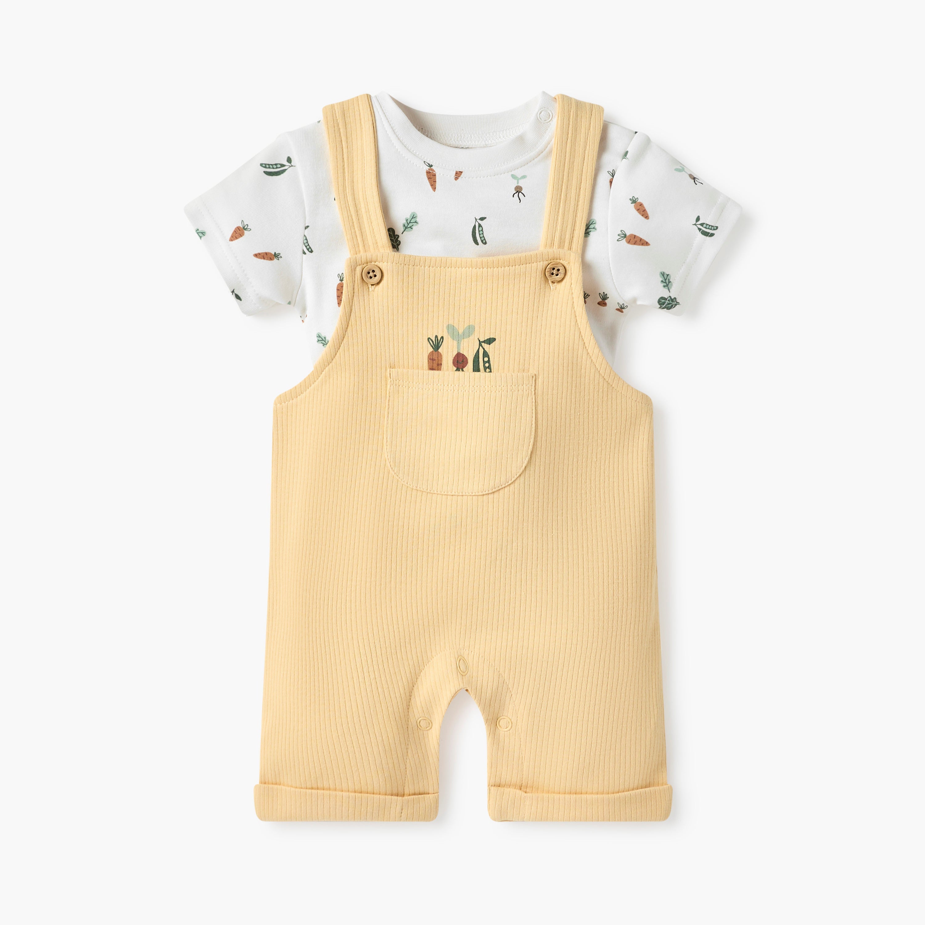 Juniors Printed Dungaree and T-shirt Set - Multicolour / 12-18 mths