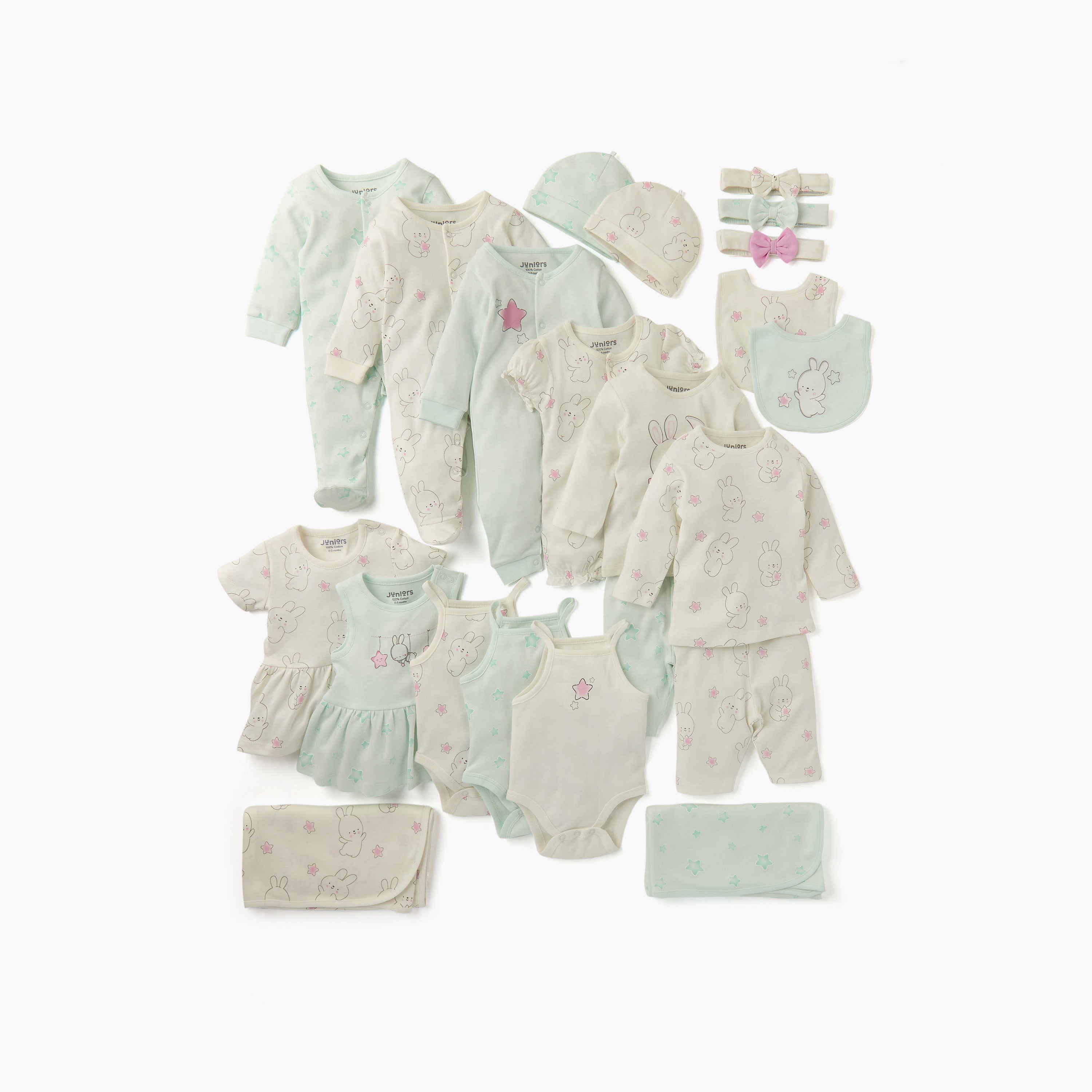 Juniors Printed Sleepsuit and Romper Set
