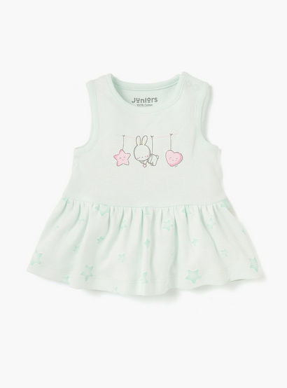 Juniors Printed Dress with Round Neck - Set of 2-baby-girls-clothing-dressesandjumpsuits-image-2