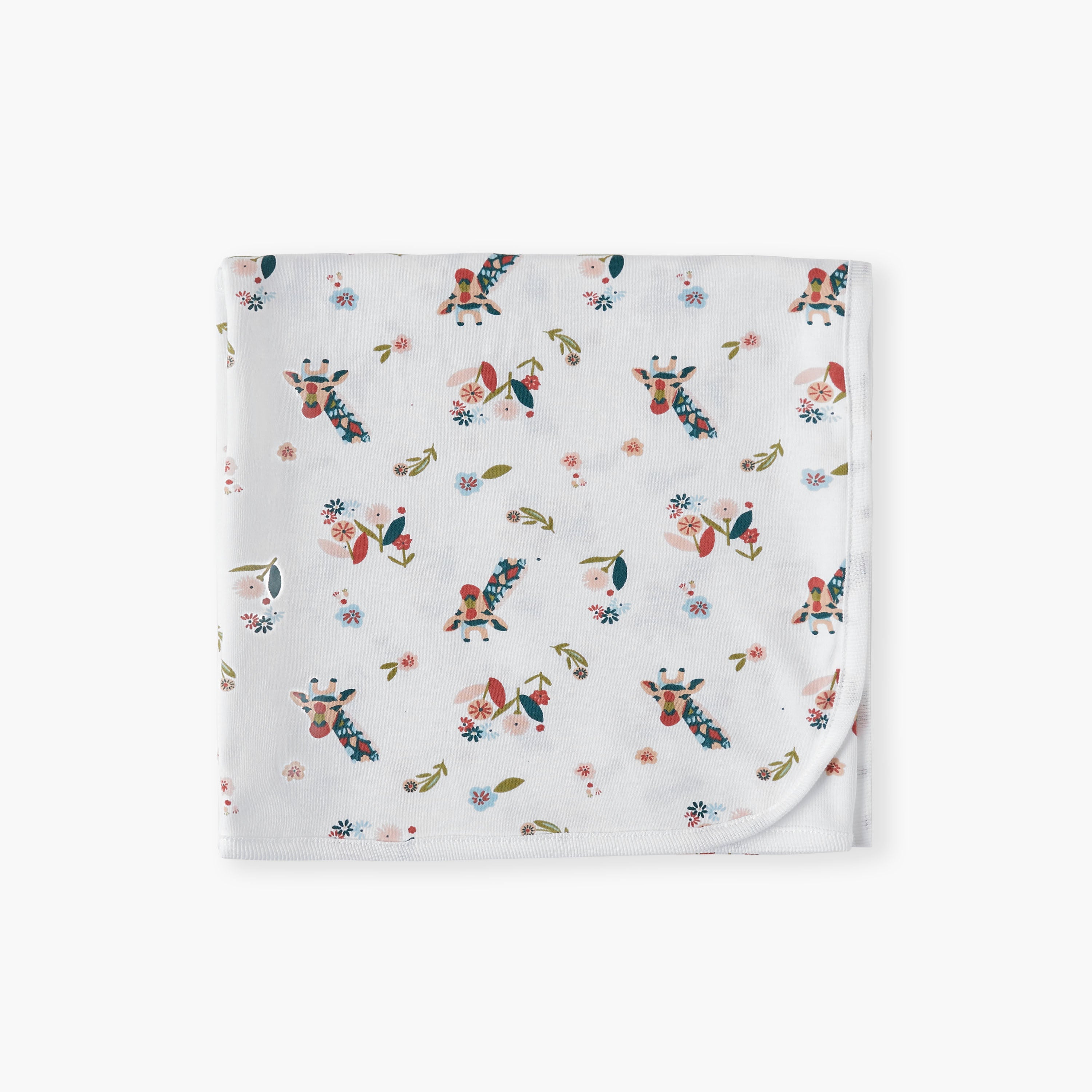 Juniors All-Over Giraffe Print Receiving Blanket - 70x70 cm