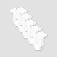 Love Earth Solid Organic Bodysuit with Round Neck - Set of 5-undefined-image-1