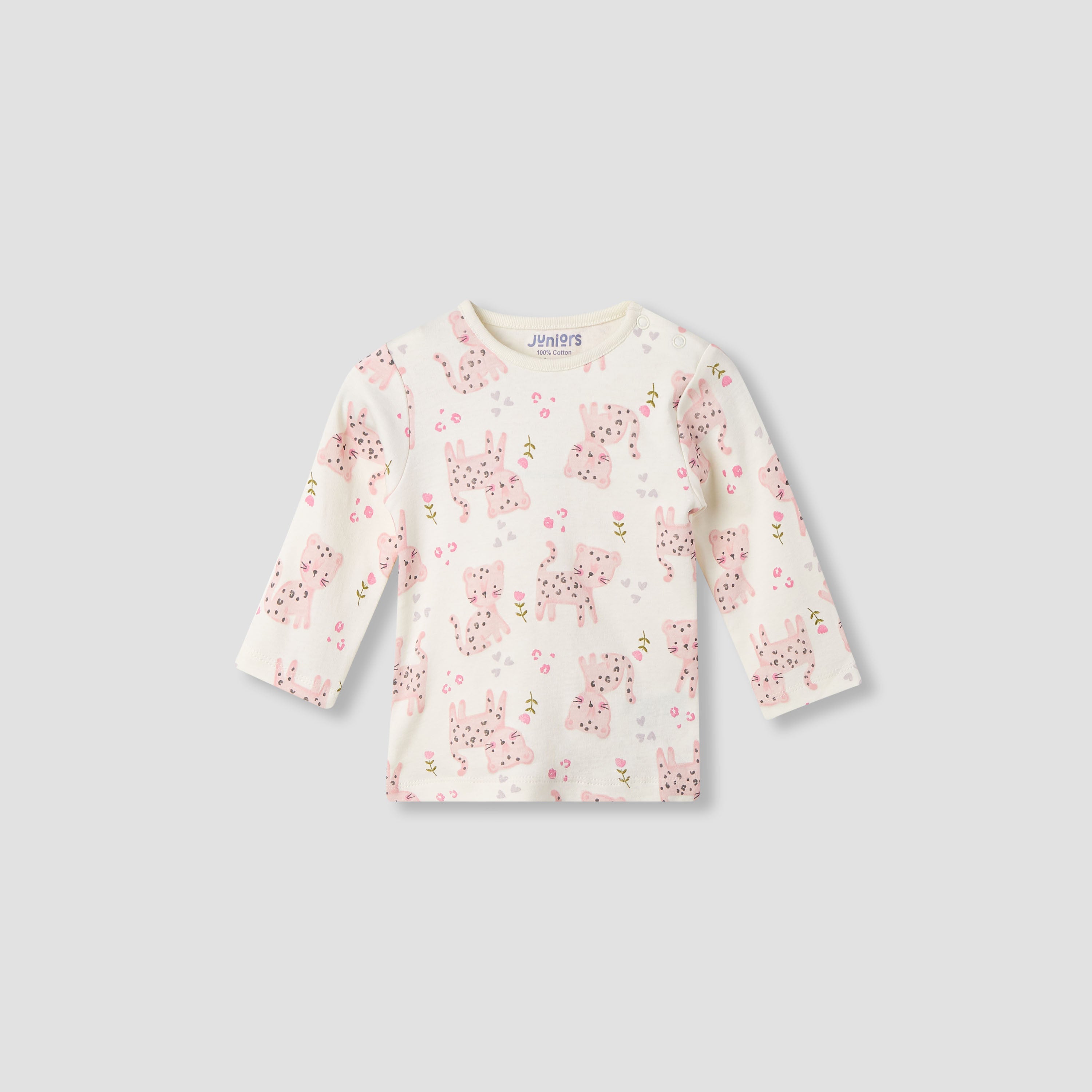 Juniors Pyjama Set with Fun Print - Soft Cotton - Long Sleeves - 4-Pieces