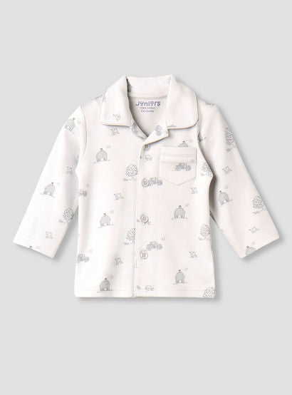 Juniors Cotton Collared Long Sleeves Pyjama Set with Barnyard Print-baby-boys-clothing-nightwear-pyjamasets-image-2