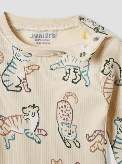 Juniors Bunny Print T-shirt and Pyjama Set-baby-girls-clothing-nightwear-pyjamasets-image-5