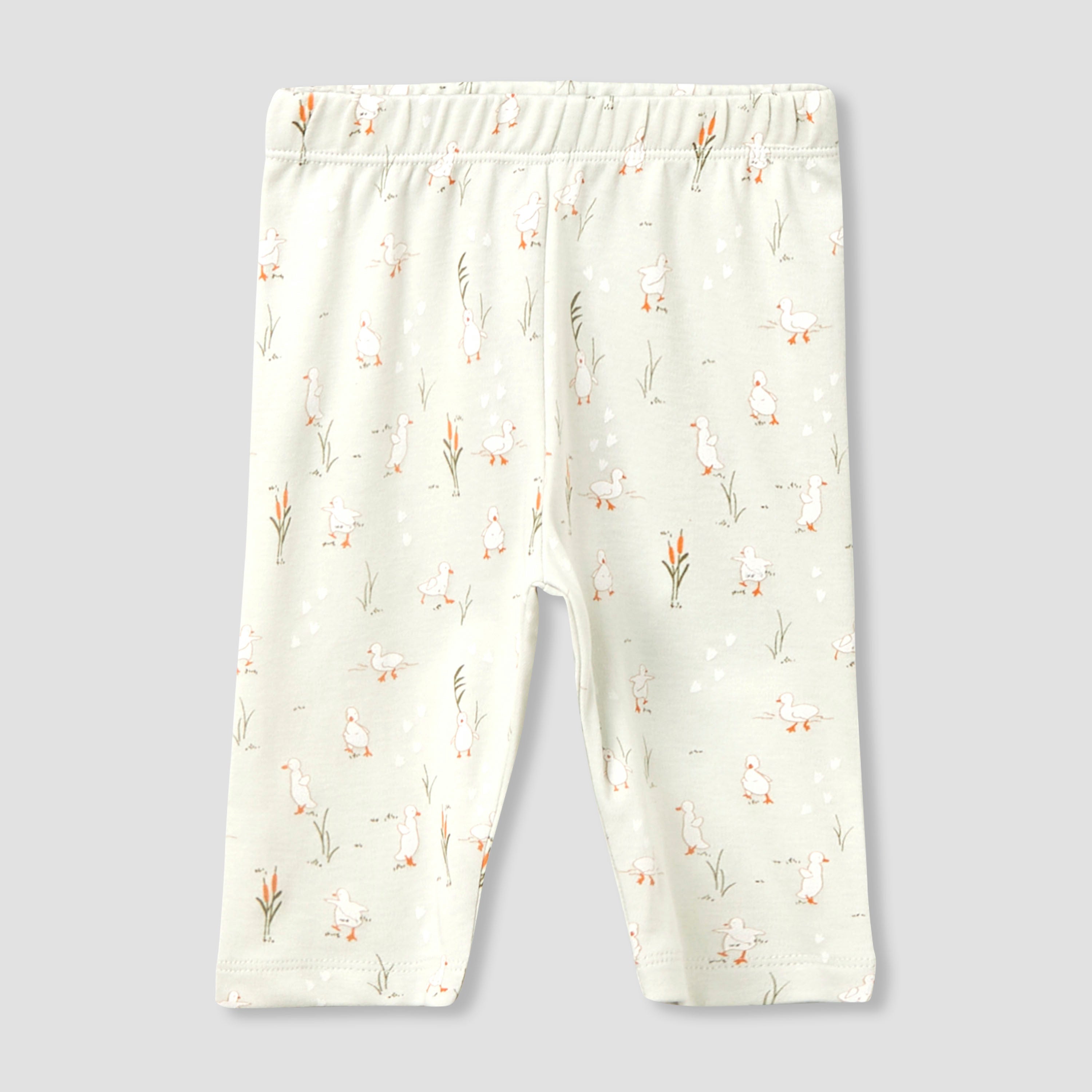 Juniors Cotton Collared Long Sleeves Pyjama Set with Duck Print