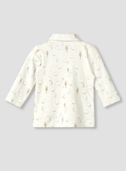 Juniors Cotton Collared Long Sleeves Pyjama Set with Duck Print-baby-girls-clothing-nightwear-pyjamasets-image-4