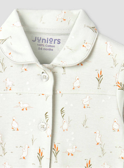 Juniors Cotton Collared Long Sleeves Pyjama Set with Duck Print-baby-girls-clothing-nightwear-pyjamasets-image-6