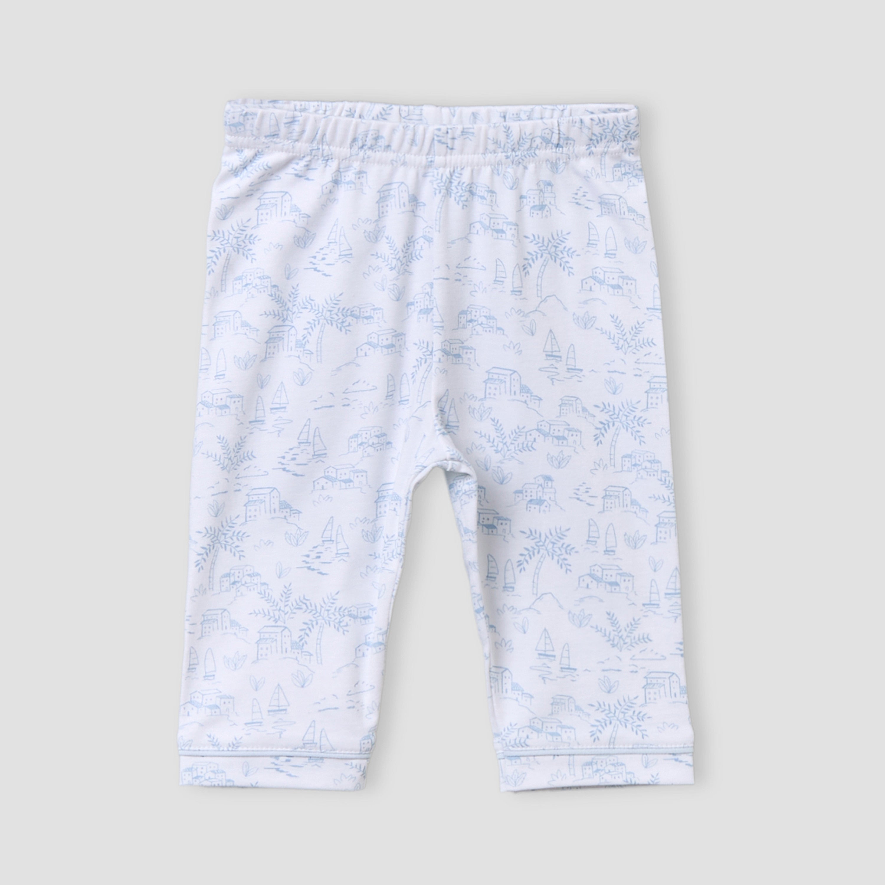 Giggles Cotton Collared Long Sleeves Pyjama Set with Print