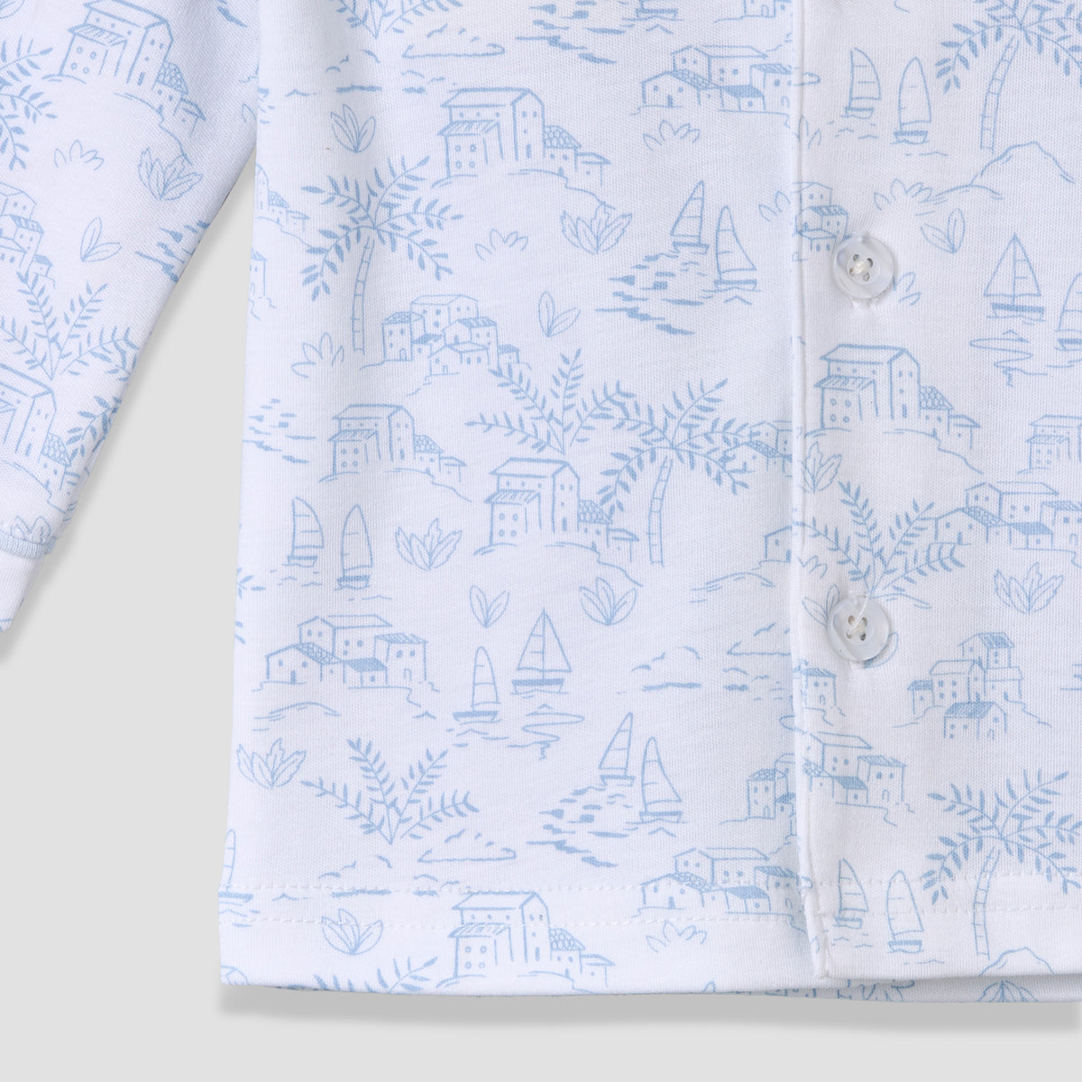 Giggles Cotton Collared Long Sleeves Pyjama Set with Print