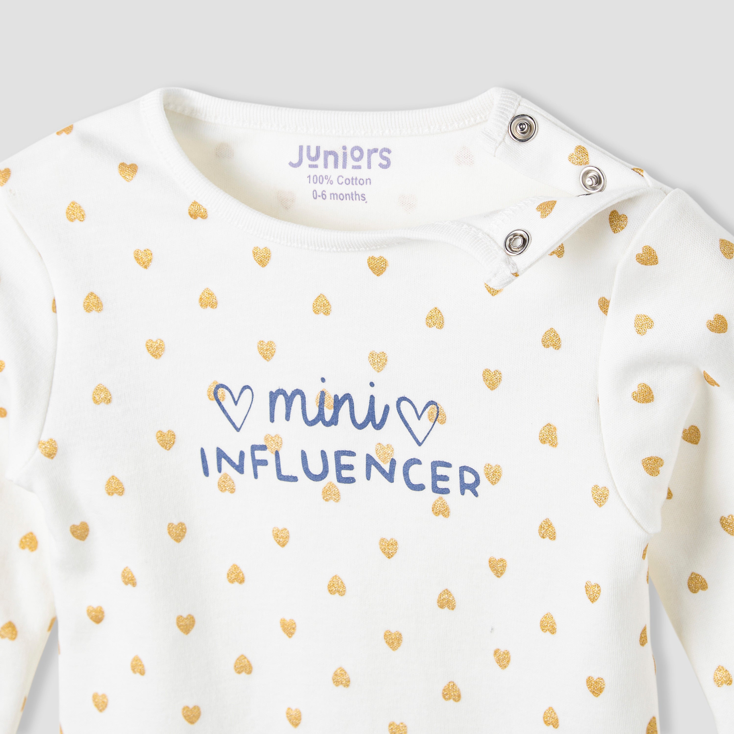 Juniors Heart Print T-shirt and Pyjama Set