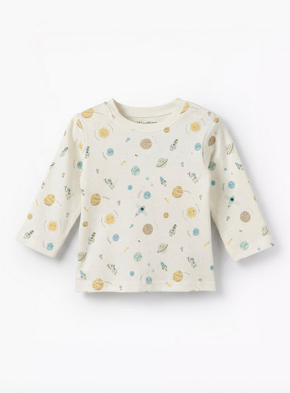 Juniors Cotton Round Neck Long Sleeves Pyjama Set with Space Print-baby-boys-clothing-nightwear-pyjamasets-image-3