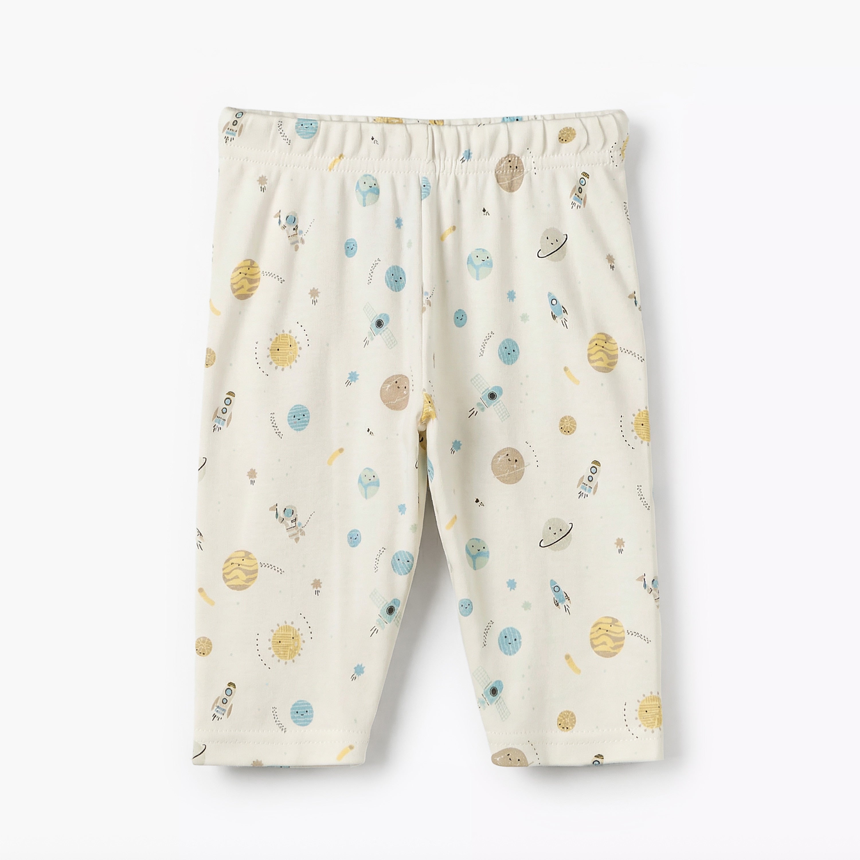 Juniors Cotton Round Neck Long Sleeves Pyjama Set with Space Print