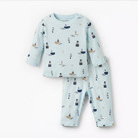Juniors Cotton Round Neck Long Sleeves Pyjama Set with Nautical Print-undefined-image-1