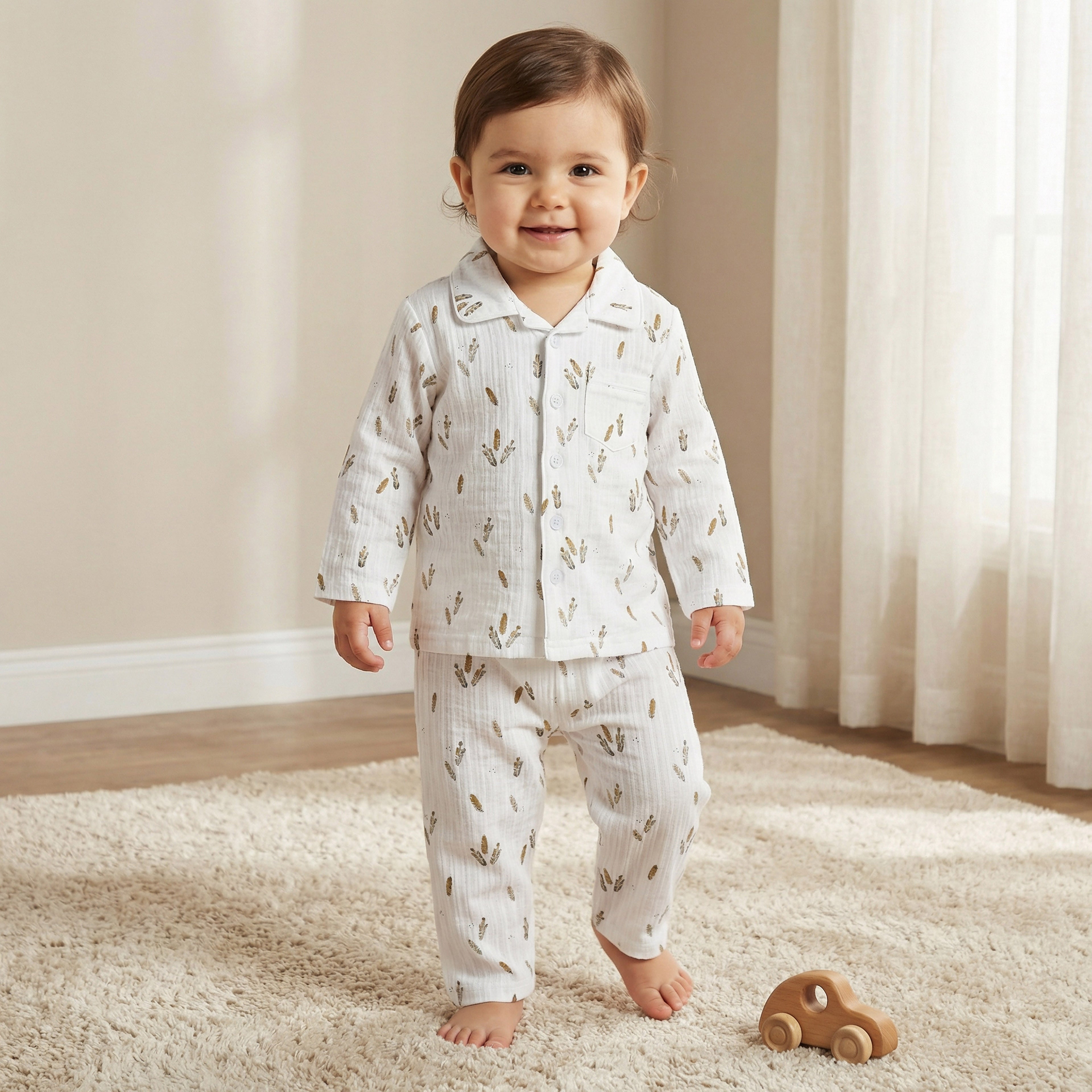 Juniors Printed Shirt and Pyjama Set