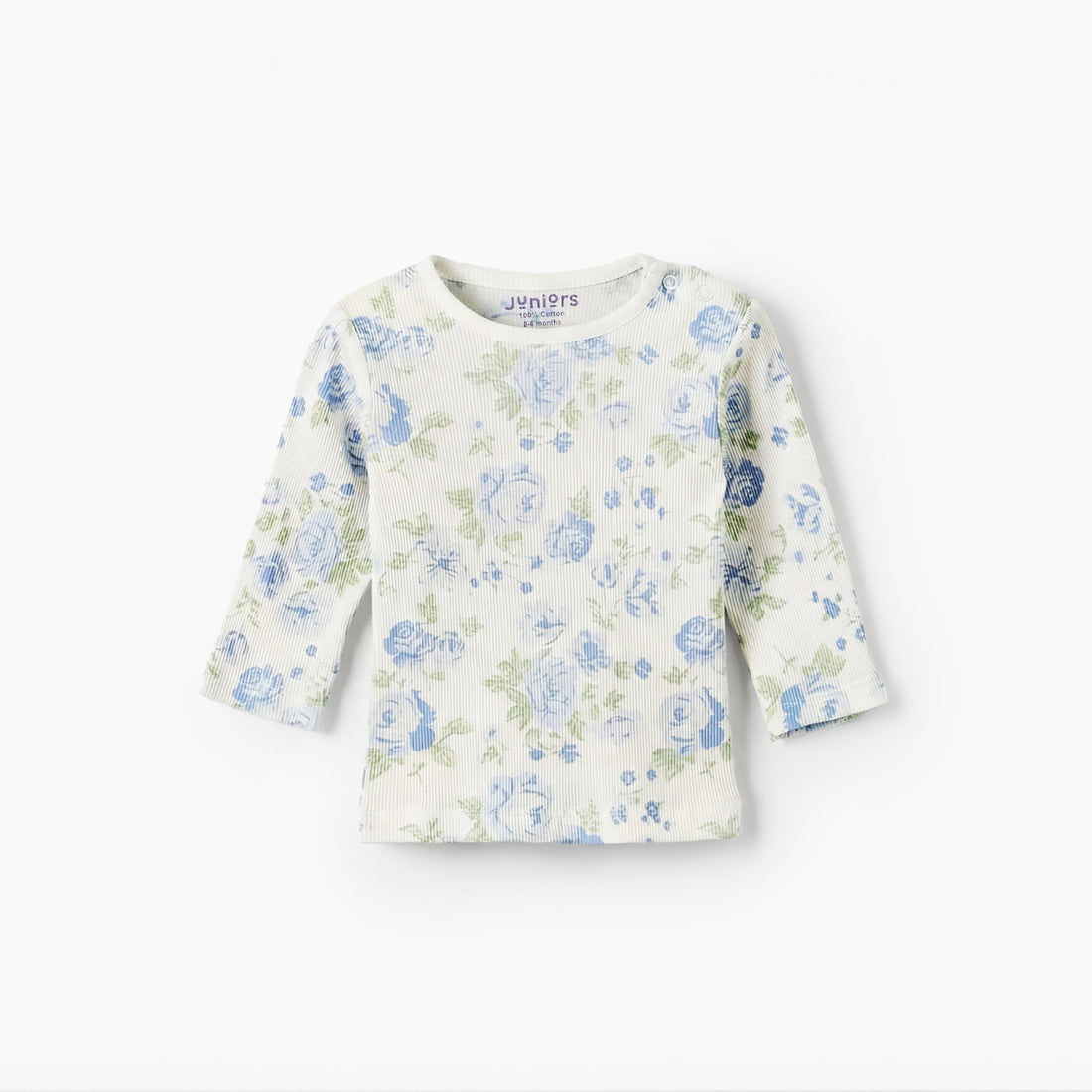 Juniors Cotton Round Neck Long Sleeves Pyjama Set with Floral Print