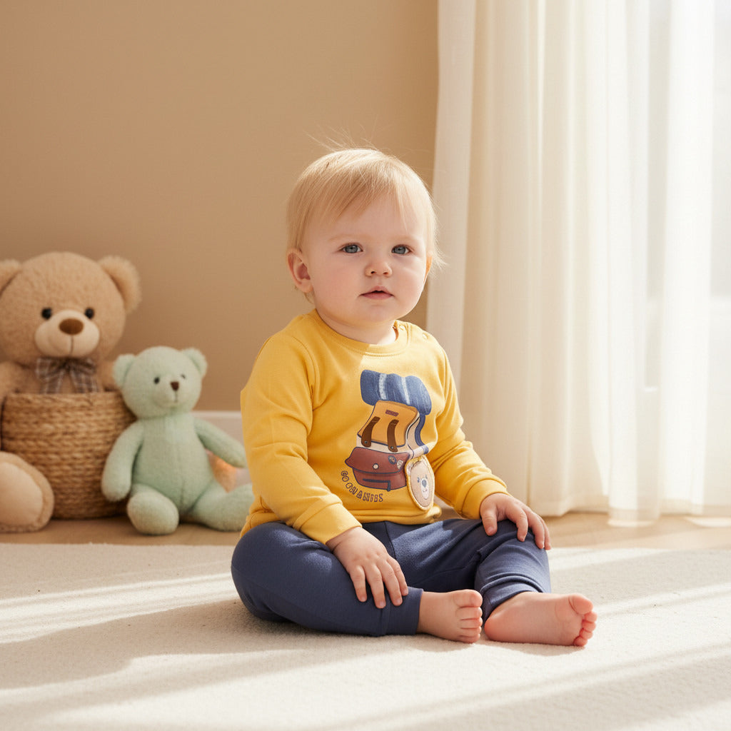 Juniors Tiger Print Long Sleeves T-shirt and Pyjama Set