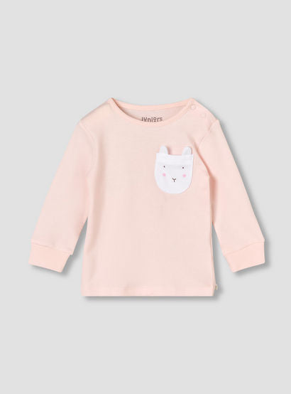 Juniors Cotton Round Neck Long Sleeve Pyjama Set with Bunny Print-baby-girls-clothing-nightwear-pyjamasets-image-3
