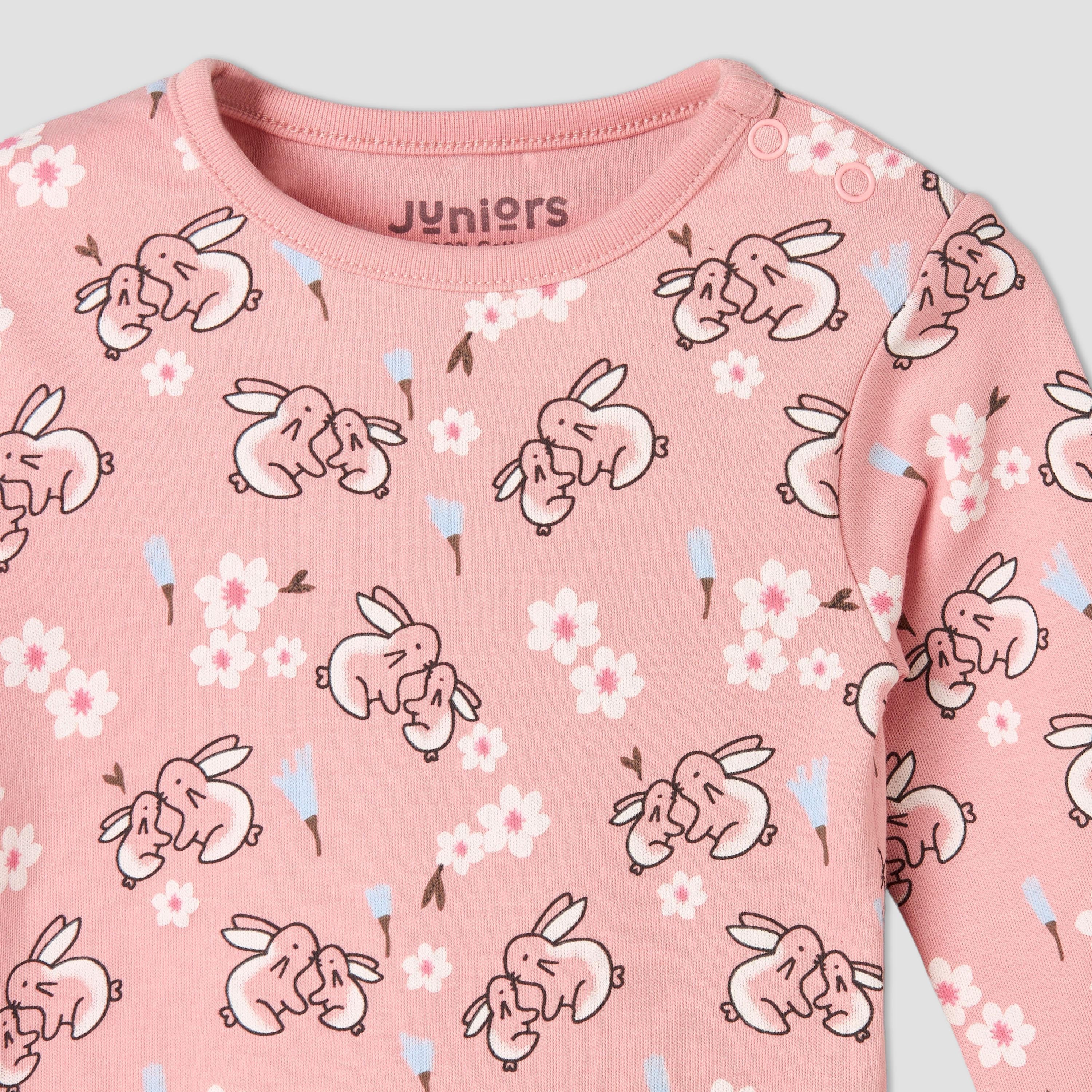 Pack of 4 Juniors Cotton Crew Neck Long Sleeves Pyjama Set with Fun Print