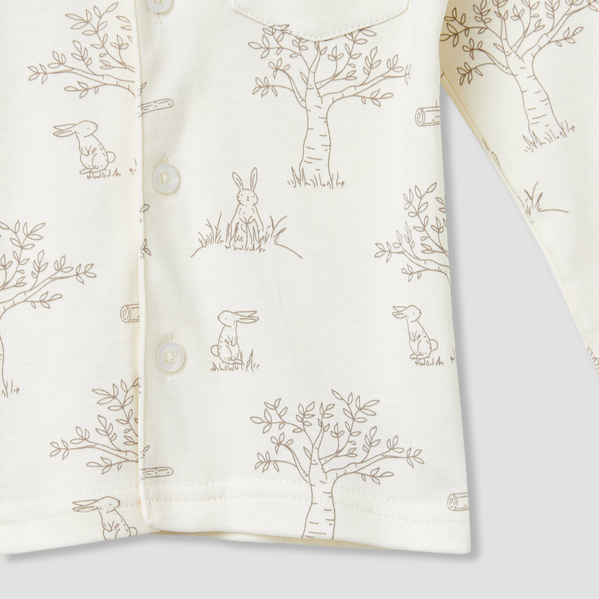 Giggles Rabbit Print Shirt and Pyjama Set