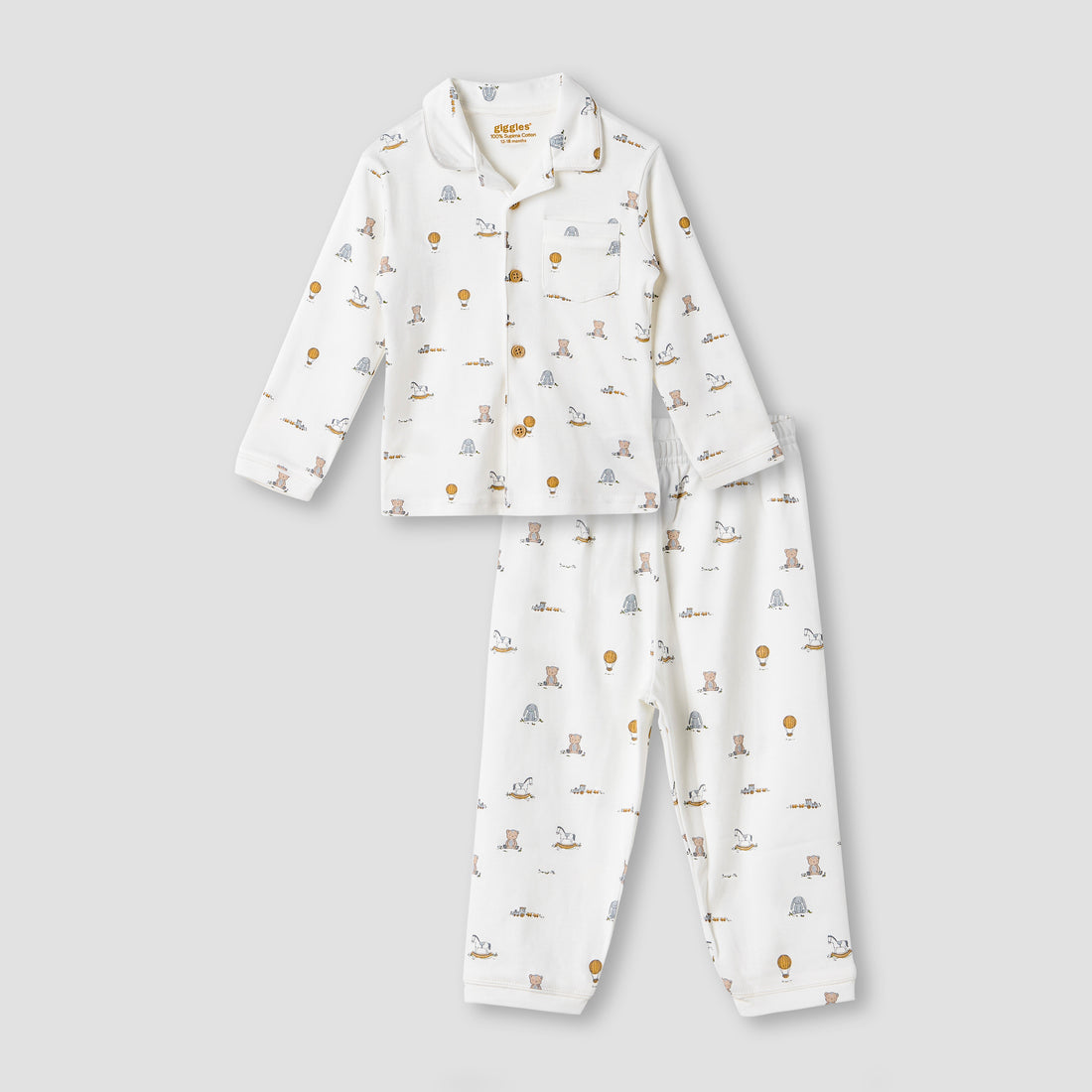 Giggles Toy Print Shirt and Pyjama Set