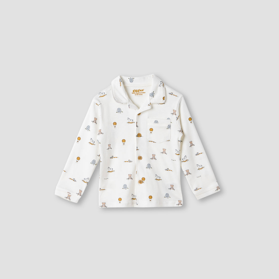 Giggles Toy Print Shirt and Pyjama Set