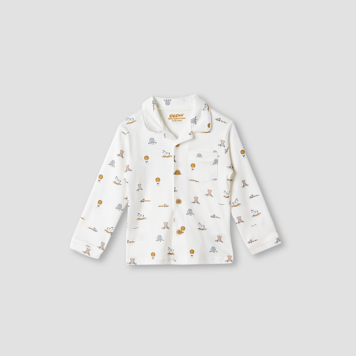 Giggles Toy Print Shirt and Pyjama Set