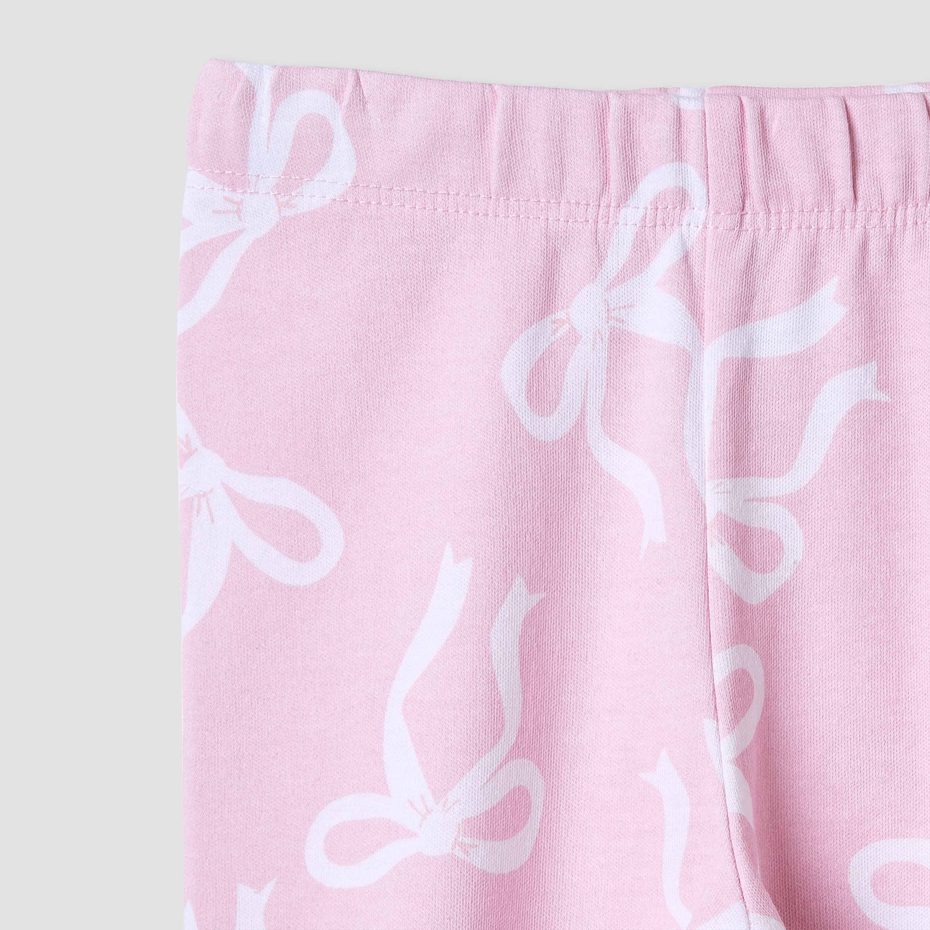 Juniors Pyjama Set with Bow Print - Cotton - Long Sleeves - Collared