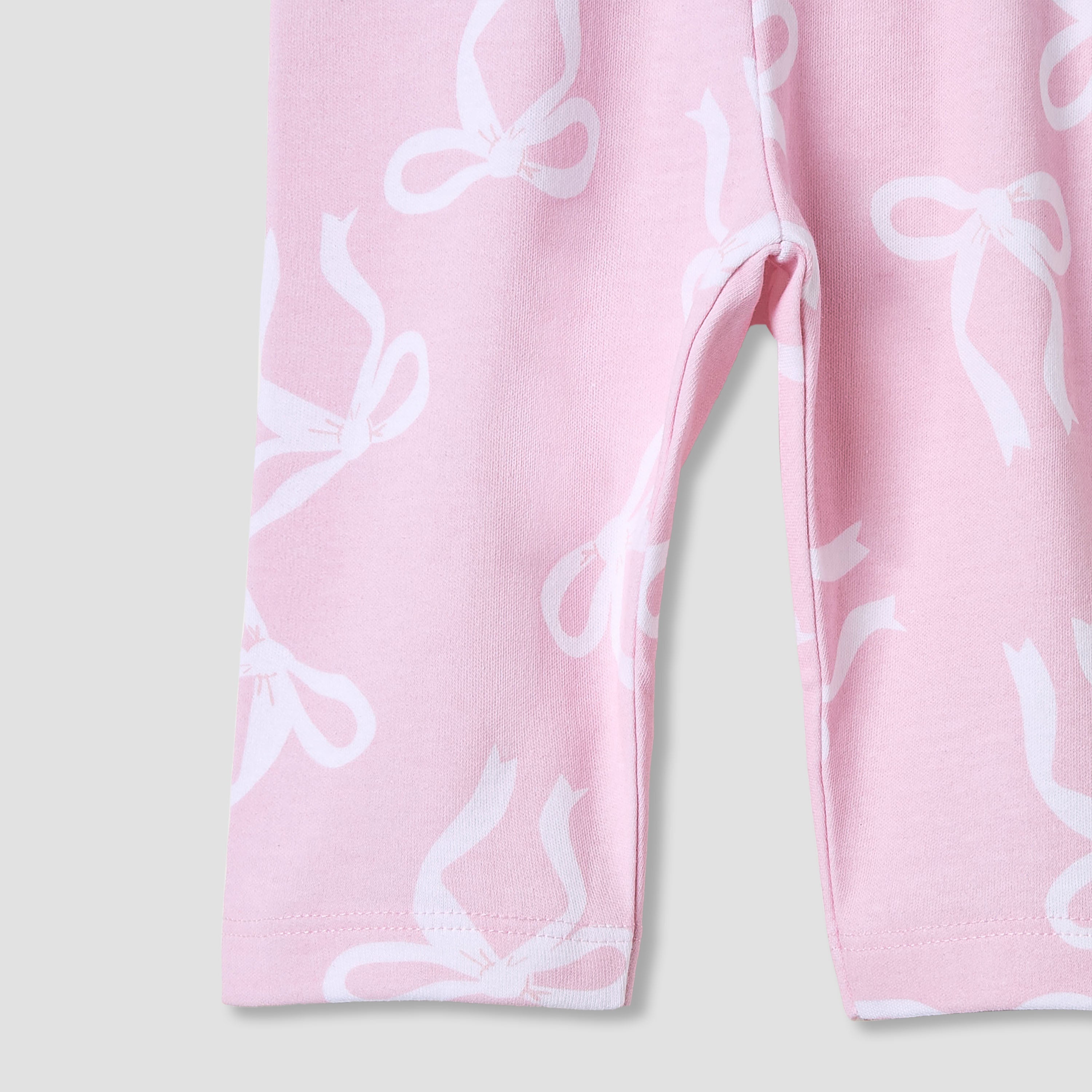 Juniors Pyjama Set with Bow Print - Cotton - Long Sleeves - Collared