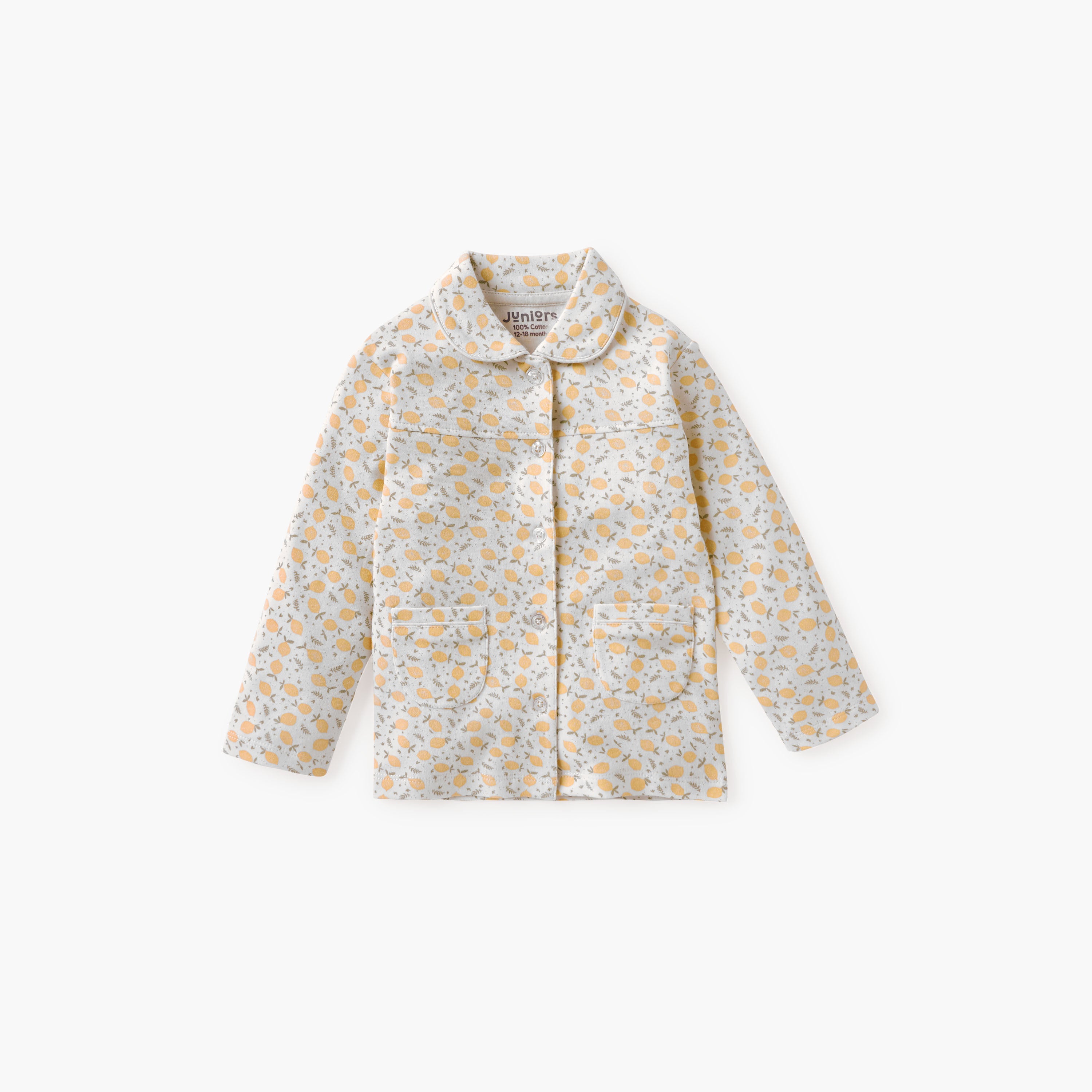 Juniors Lemon Print Shirt and Pyjama Set