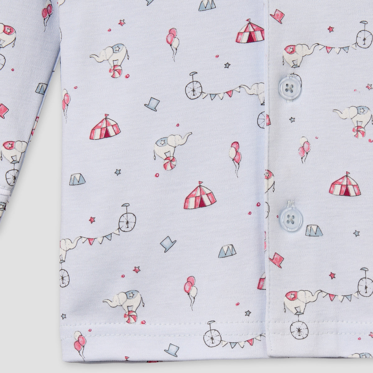 Giggles Cotton Collared Long Sleeves Pyjama Set with Circus Print