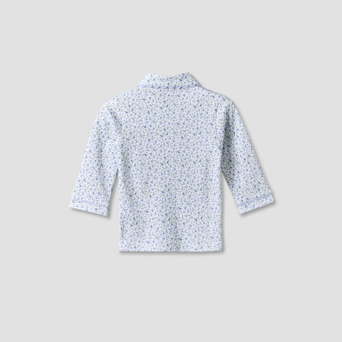 Giggles Cotton Collared Long Sleeves Pyjama Set with Floral Print
