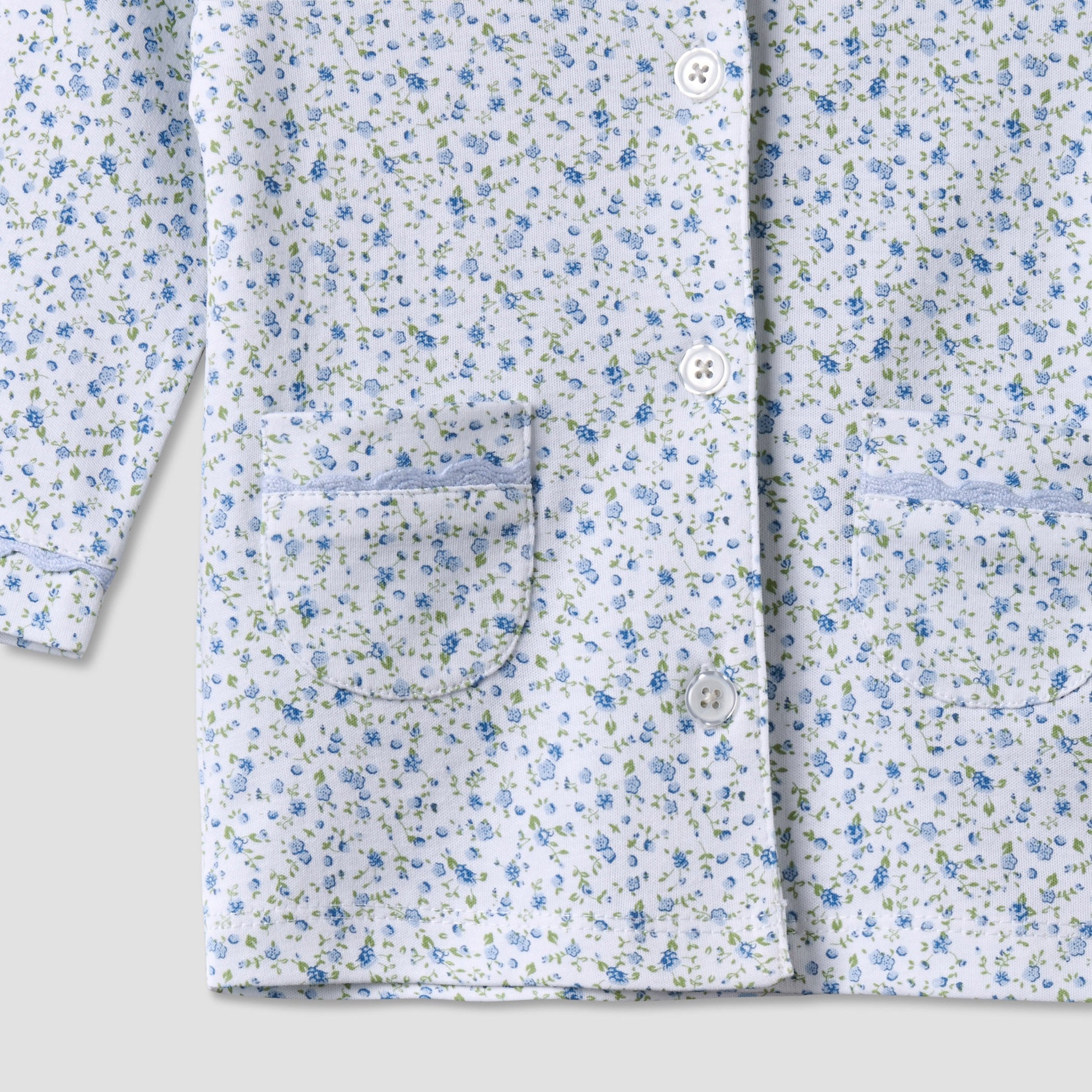 Giggles Cotton Collared Long Sleeves Pyjama Set with Floral Print