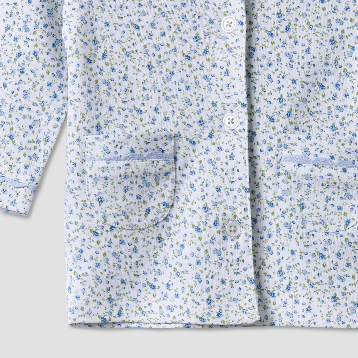 Giggles Cotton Collared Long Sleeves Pyjama Set with Floral Print