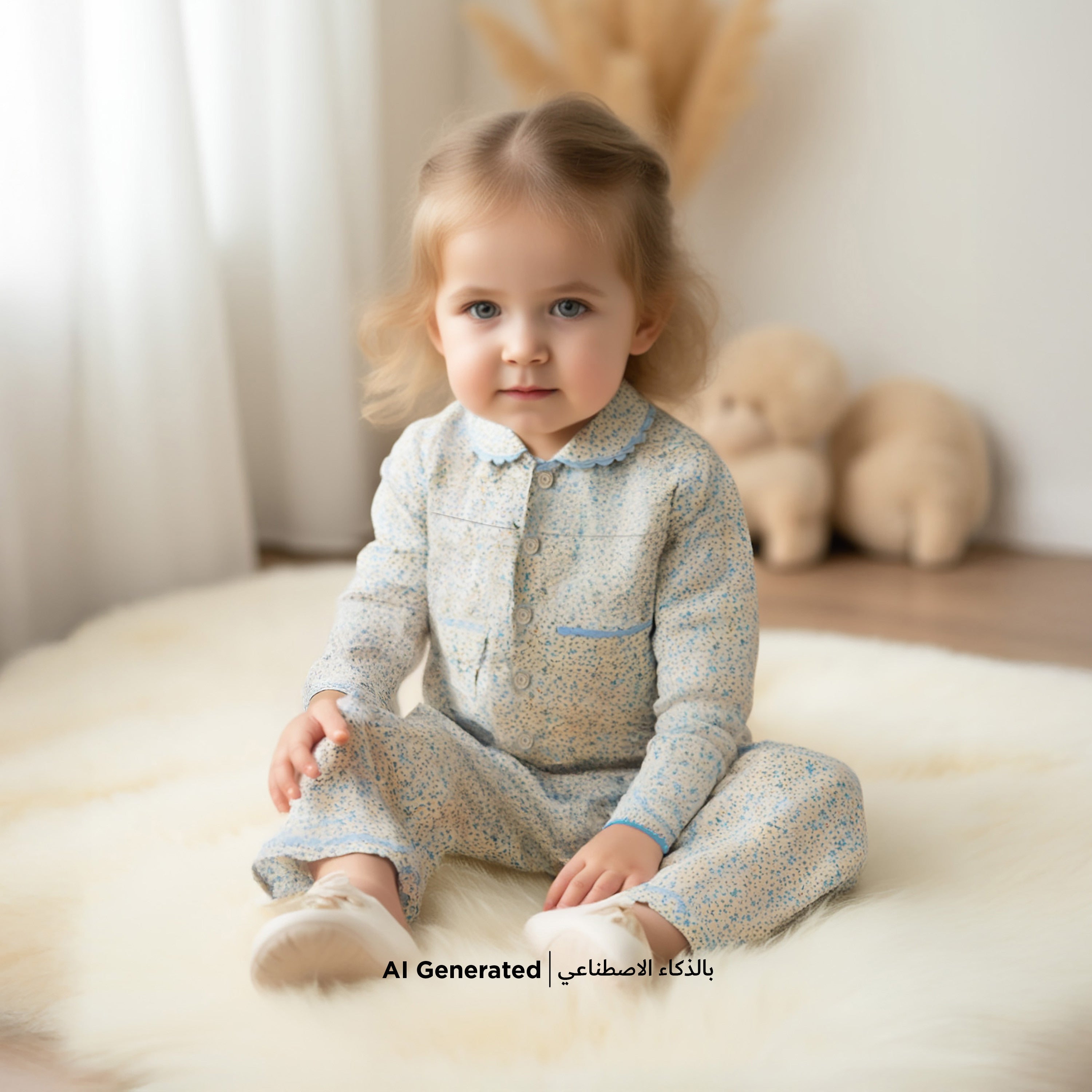 Giggles Floral Print Shirt and Pyjama Set - Green / 12-18 mths