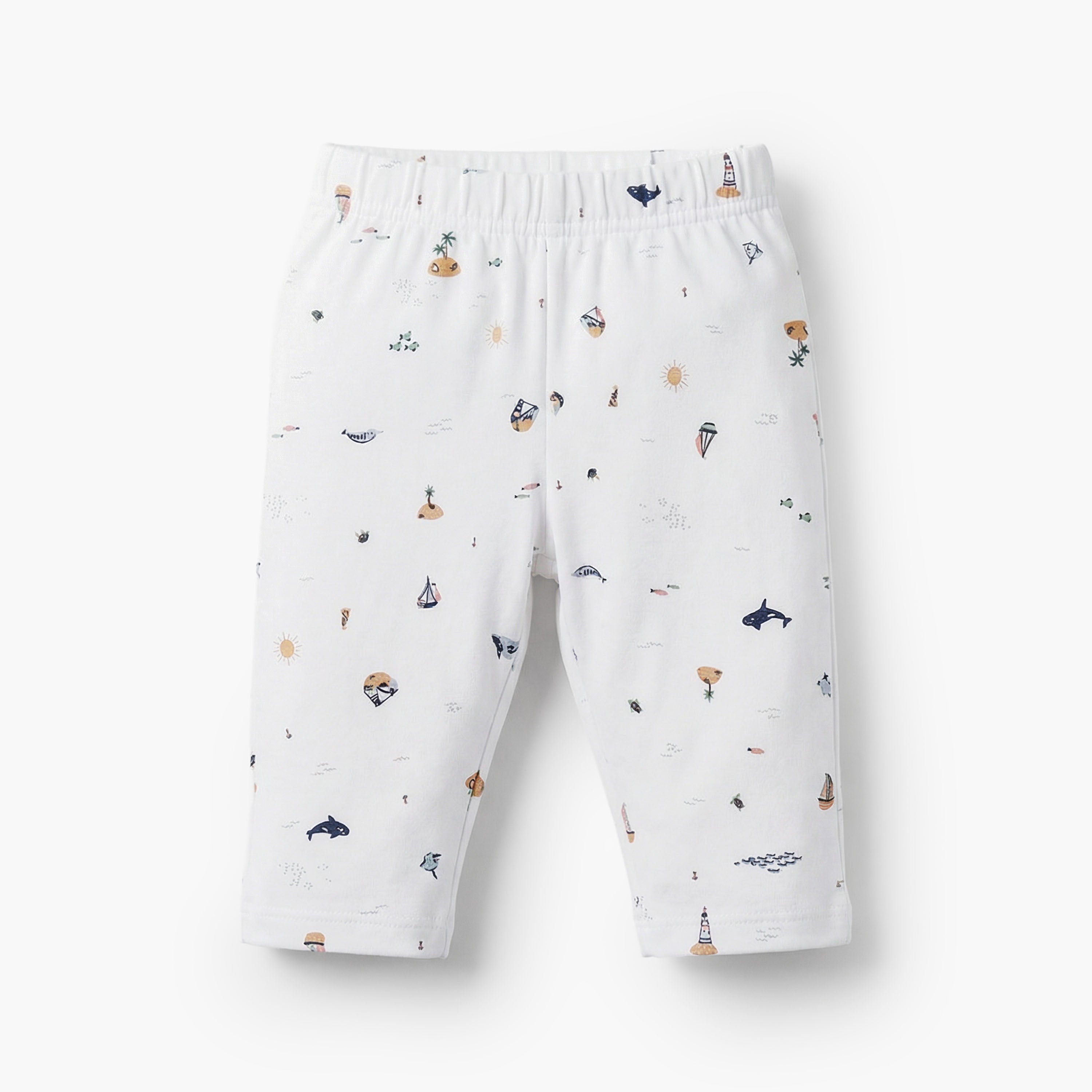 Juniors Cotton Collared Long Sleeves Pyjama Set with Beach Print