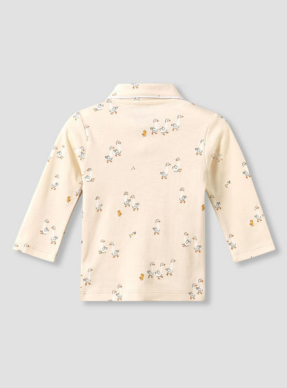 Juniors Cotton Collared Long Sleeves Pyjama Set with Duck Print-baby-girls-clothing-nightwear-pyjamasets-image-5