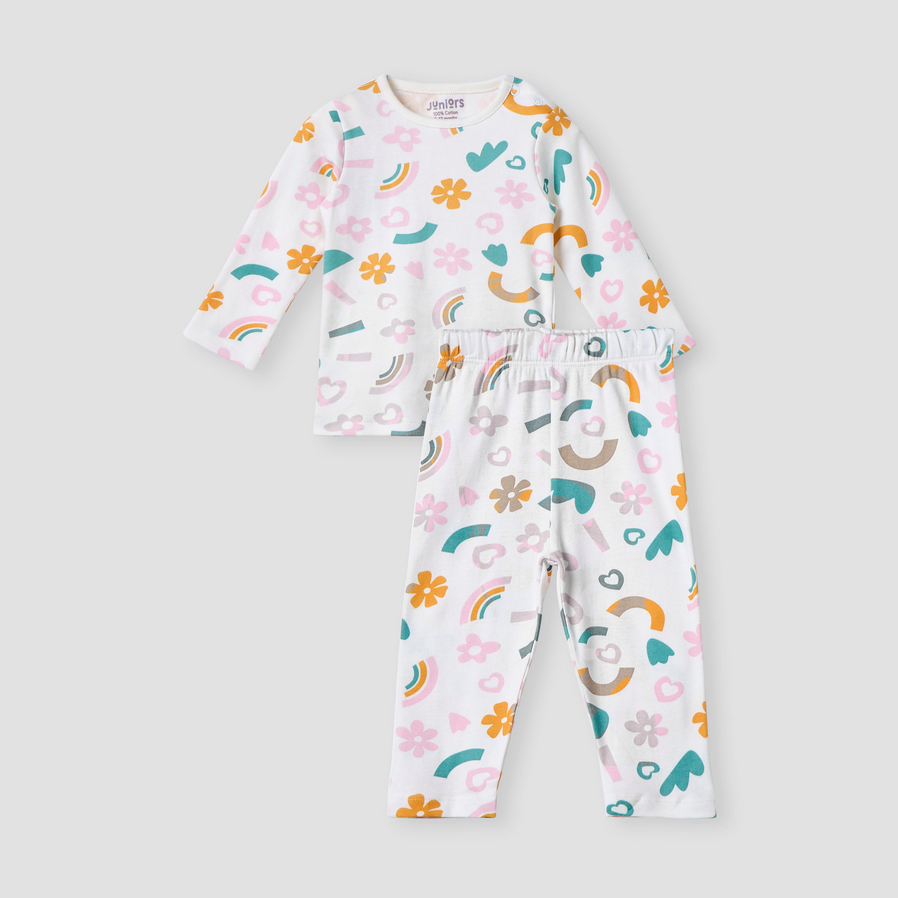 Juniors Printed T-shirt and Pyjama Set